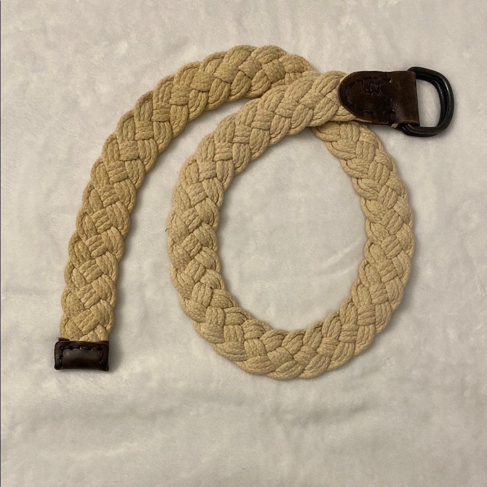 Braided Tan Belt with Brown Accents